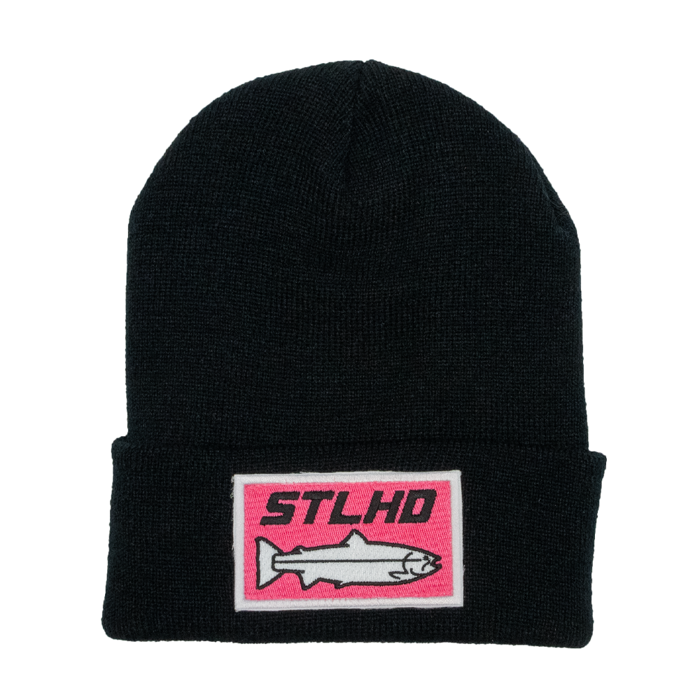 Knit Beanie Patch Hat