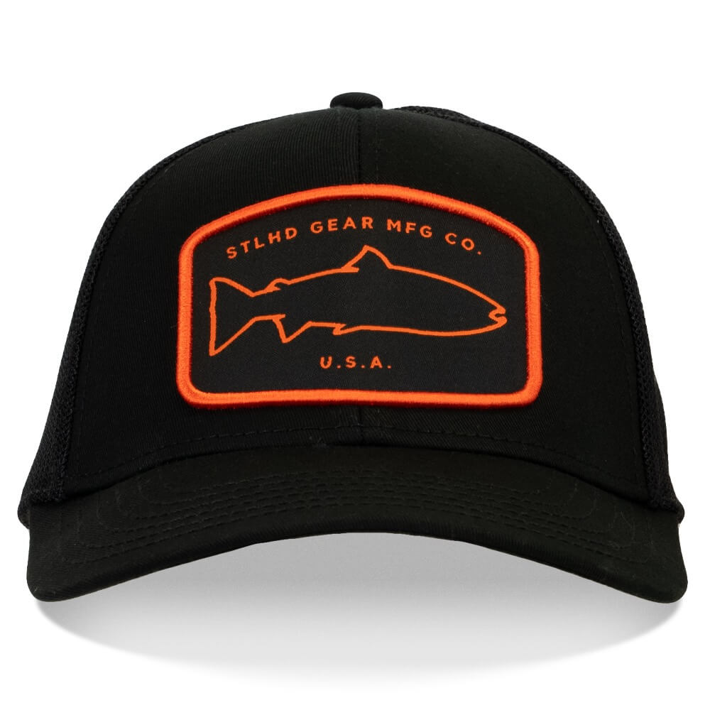STLHD Back Bouncer Trucker Hat | Black | Flex Fit | STLHD Gear LG / XL